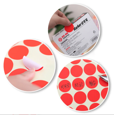 สติ๊กเกอร์วงกลม 10 mm. (หรือ 1 cm.) เขียนทับได้ [1 แผ่น มี 165 ดวง]