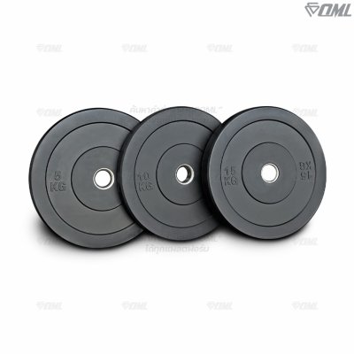 OML WP1 แผ่นน้ำหนักบั้มเปอร์เพลท(รู 2 นิ้ว) ใช้กับบาร์เบลแกน 2 นิ้ว แผ่นบาร์เบลbumper plate SHOPOML แผ่นน้ำหนักโอลิมปิค