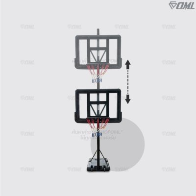 OML BA1 แป้นบาสเกตบอล ปรับสูง-ต่ำได้ เด็กและผู้ใหญ่เล่นได้ เหล็กหนา 2 มม. ทนทาน ตั้งกลางแดดได้ แป้นบาสเกตบอลผู้ใหญ่ บาส