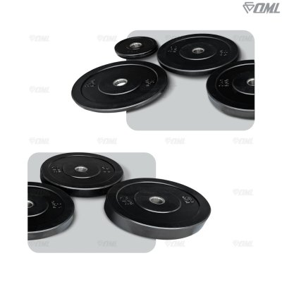 OML WP1 แผ่นน้ำหนักบั้มเปอร์เพลท(รู 2 นิ้ว) ใช้กับบาร์เบลแกน 2 นิ้ว แผ่นบาร์เบลbumper plate SHOPOML แผ่นน้ำหนักโอลิมปิค