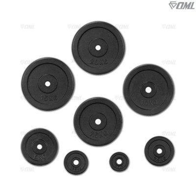 OML WP3 แผ่นน้ำหนักเหล็ก(รู 1 นิ้ว) ใช้กับบาร์เบลแกน 1 นิ้ว แผ่นน้ำหนักดัมเบลSHOPOML แผ่นน้ำหนักบาร์เบล