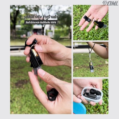 OML KJ12B ชุดนกหวีด 130 เดซิเบล ไม่มีลูกกลม พร้อมตัวล๊อคนกหวีด และสายคล้องคอ นกหวีดผู้ตัดสิน นกหวีดฟุตบอล whistle