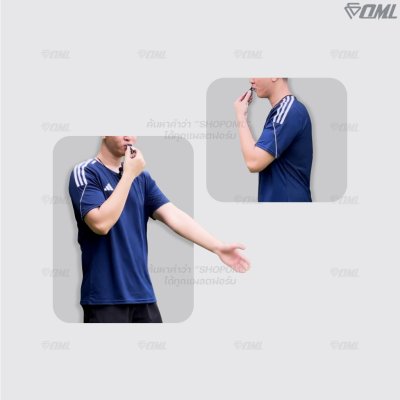 OML KJ12B ชุดนกหวีด 130 เดซิเบล ไม่มีลูกกลม พร้อมตัวล๊อคนกหวีด และสายคล้องคอ นกหวีดผู้ตัดสิน นกหวีดฟุตบอล whistle