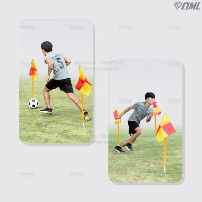 OML KJ14D ธงเสียบเสาฝึกซ้อม ใช้กับเสาฝึกซ้อมKJ5 วัสดุโพลีเอสเตอร์เคลือบพีวีซี กันน้ำ มองเห็นชัด ธงมุม ธงฟุตบอล