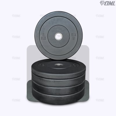 OML WP1 แผ่นน้ำหนักบั้มเปอร์เพลท(รู 2 นิ้ว) ใช้กับบาร์เบลแกน 2 นิ้ว แผ่นบาร์เบลbumper plate SHOPOML แผ่นน้ำหนักโอลิมปิค