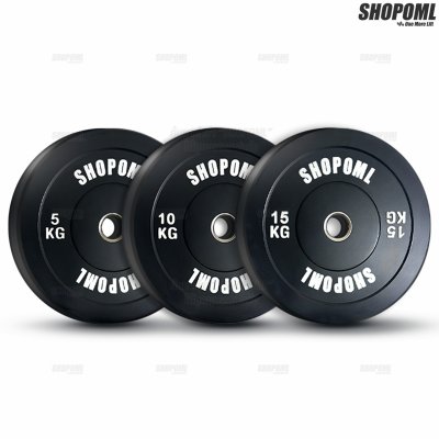 OML WP1 แผ่นน้ำหนักบั้มเปอร์เพลท(รู 2 นิ้ว) ใช้กับบาร์เบลแกน 2 นิ้ว แผ่นบาร์เบลbumper plate SHOPOML แผ่นน้ำหนักโอลิมปิค