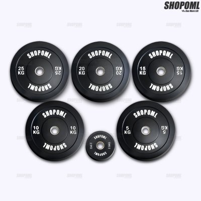 OML WP1 แผ่นน้ำหนักบั้มเปอร์เพลท(รู 2 นิ้ว) ใช้กับบาร์เบลแกน 2 นิ้ว แผ่นบาร์เบลbumper plate SHOPOML แผ่นน้ำหนักโอลิมปิค