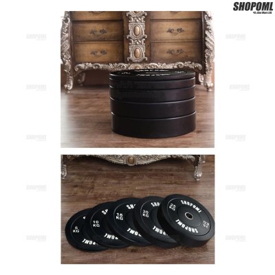 OML WP1 แผ่นน้ำหนักบั้มเปอร์เพลท(รู 2 นิ้ว) ใช้กับบาร์เบลแกน 2 นิ้ว แผ่นบาร์เบลbumper plate SHOPOML แผ่นน้ำหนักโอลิมปิค