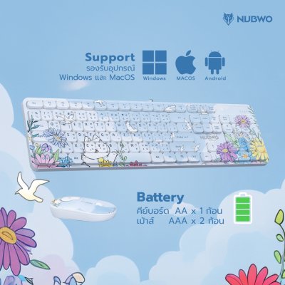 คีย์บอร์ดเมาส์ รุ่น NKM643 Nubwo
