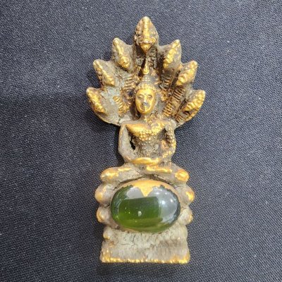 พระนาคปรกเนื้อชินทอง เม็ดพระธาตุ กรุดอยไซ