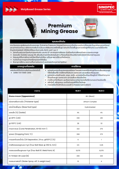 Moly-Based Grease Series for Heavy-Duty and Mining Applications