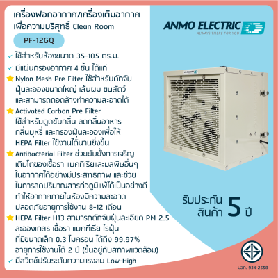 เครื่องฟอกอากาศ ชุดแผ่นกรอง 4 ชั้น รุ่น PF-12GQ