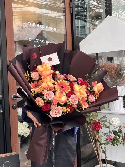 Black Orange Flower Bouquet