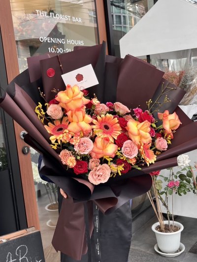 Black Orange Flower Bouquet