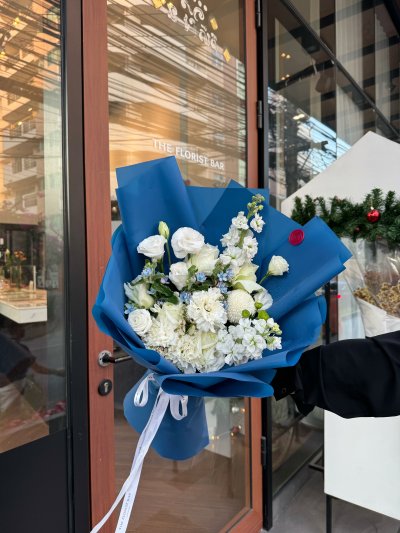 White Flower Blue Bouquet