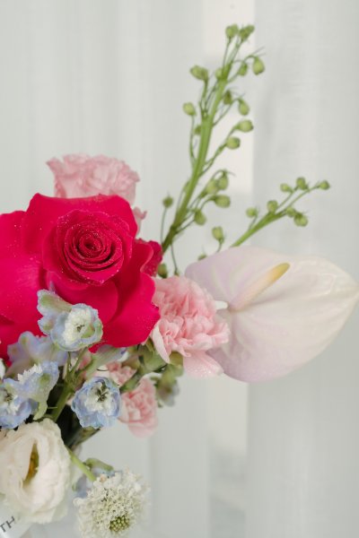 Hot Pink Rose Vase