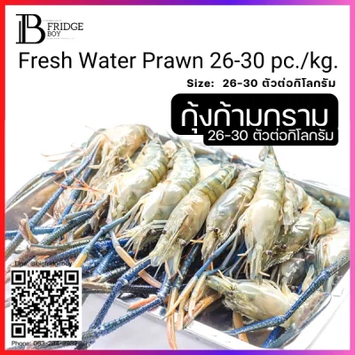 กุ้งก้ามกรามทั้งตัว 26-30 ตัวต่อกิโลกรัม NW 90% (Fresh Water Prawn 26-30 pc.kg. (NW 90%))