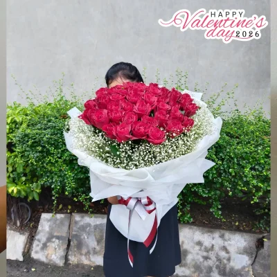 ช่อกุหลาบ 44 ดอก วาเลนไทน์