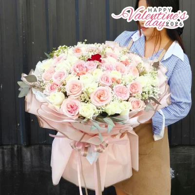 ช่อกุหลาบ 50 ดอก