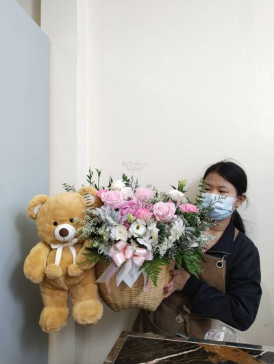 หมีคู่ตะกร้า