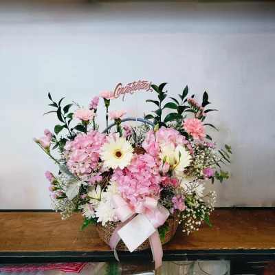 Congratulations flower basket