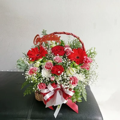 ตะกร้าดอกไม้แสดงความยินดี