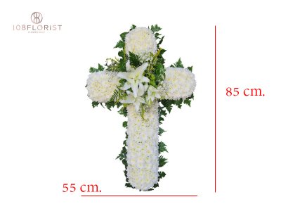 พวงหรีดทรงไม้กางเขน