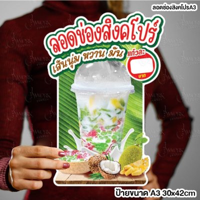 ป้ายลอดช่องสิงคโปร์ A4/A3 ฟิว4มิลไดคัท