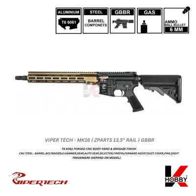 [ สั่งจองล่วงหน้าเท่านั้น ] VIPERTECH - MK16 13.5" FDE GBBR