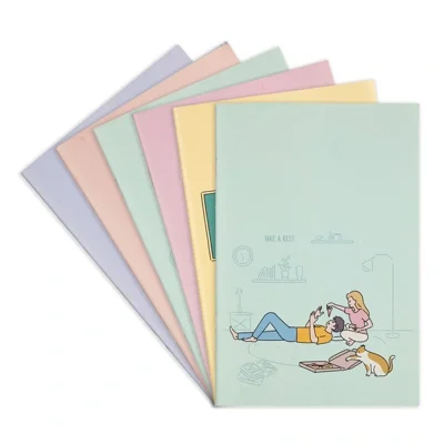 ME.STYLE สมุดปกอ่อนเย็บลวด ตัดเก้า 60 แกรม 40 แผ่น แพ็ค 6