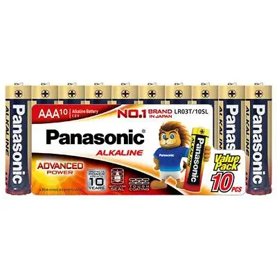 ถ่านอัลคาไลน์ AAA Panasonic LR03T/10SL สีทอง (แพ็ค 10 ก้อน)