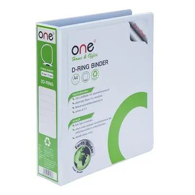 แฟ้ม 2 ห่วง A4 สัน 3 นิ้ว ขาว ONE