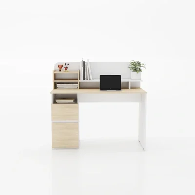 FURRADEC โต๊ะทำงานพร้อมตู้ข้าง รุ่น Bergen-120 สีแอช-ขาว