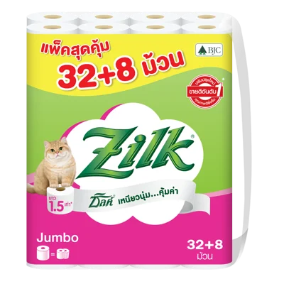 ZILKกระดาษชำระ จัมโบ้ (แพ็ค 32+8 ม้วน)
