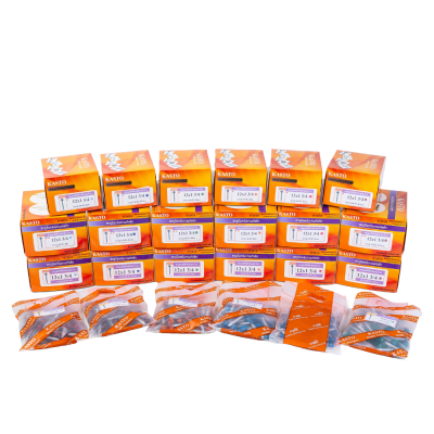 สกรูปลายสว่านเมทัลชีสมียาง (สีส้ม) # 12 x 1 3/4" ( 1กล่อง/100ตัว )