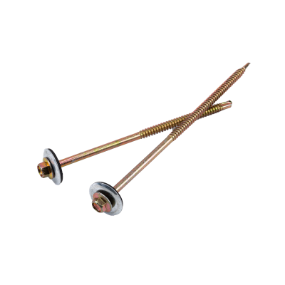 สกรูปลายสว่านมียาง+แหวน22mm # 12 x 6"( 1กล่อง/50ตัว )