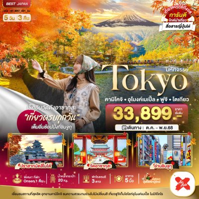 ทัวร์ โตเกียว คามิโคจิ อุโมงค์เมเปิ้ล ฟูจิ โตเกียว 5 วัน 3 คืน
