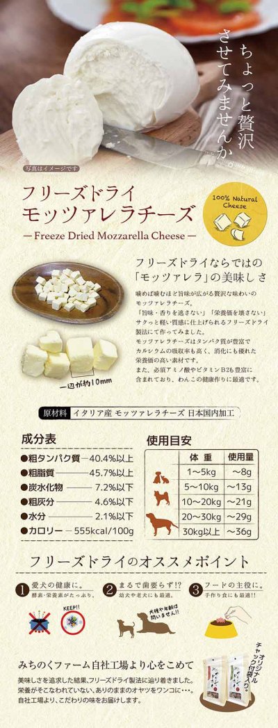 Michinoku Farm Freeze Dried Mozzarella Cheese