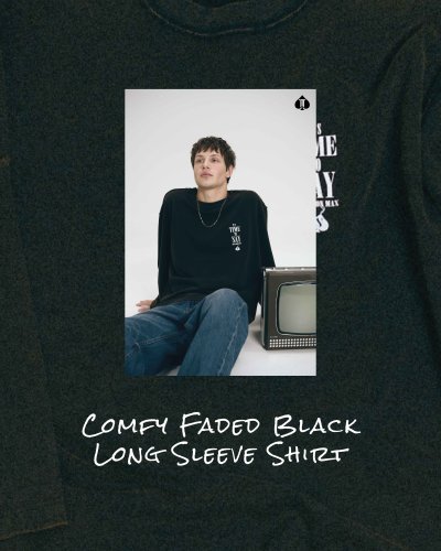Comfy Faded Black Long Sleeve Shirt