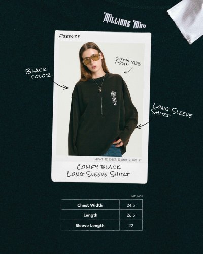 Comfy Faded Black Long Sleeve Shirt