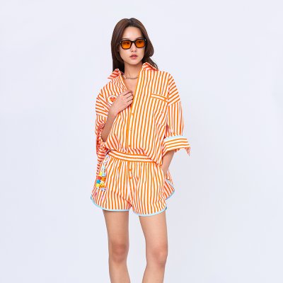 Summer Stripe Shorts (Orange)