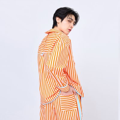 Summer Stripe Shirt (Orange)