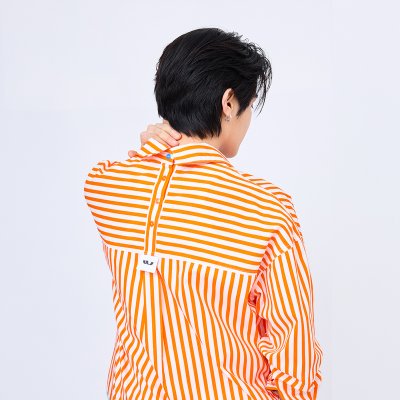 Summer Stripe Shirt (Orange)