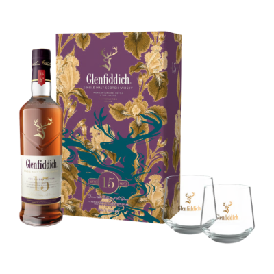 Glenfiddich 14 Years Old Bourbon Barrel Reserve Single Malt Scotch Whisky 700ml Set (เกล็นฟิดดิช 14 ปี เบอร์เบอน บาร์เรล รีเซิร์ฟ ซิงเกิลมอลต์ สก็อตช์ วิสกี้ เซ็ตของขวัญ)