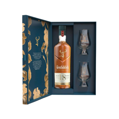 Glenfiddich 18 Years Old Single Malt Scotch Whisky 700ml Set (เกล็นฟิดดิช 18 ปี ซิงเกิลมอลต์ สก็อตช์ วิสกี้ เซ็ตของขวัญ)