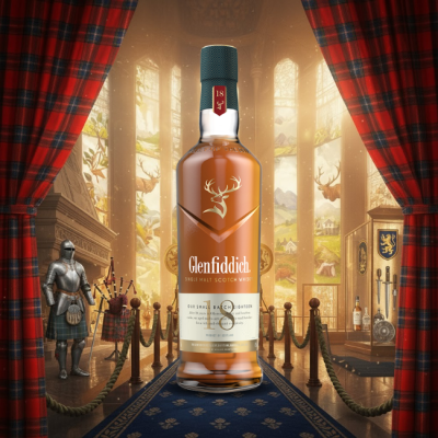 Glenfiddich 18 Years Old Single Malt Scotch Whisky 700ml Set (เกล็นฟิดดิช 18 ปี ซิงเกิลมอลต์ สก็อตช์ วิสกี้ เซ็ตของขวัญ)