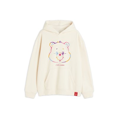 Beige vivid embroidered care bears Hoodie