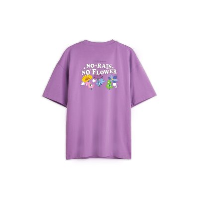 Periwinkle no rain no flower triple bear Tee