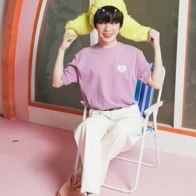 Periwinkle no rain no flower triple bear Tee