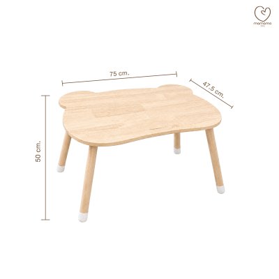 MAMAMO ชุดโต๊ะ เก้าอี้หมี Rubberwood Bear Table Chair Set